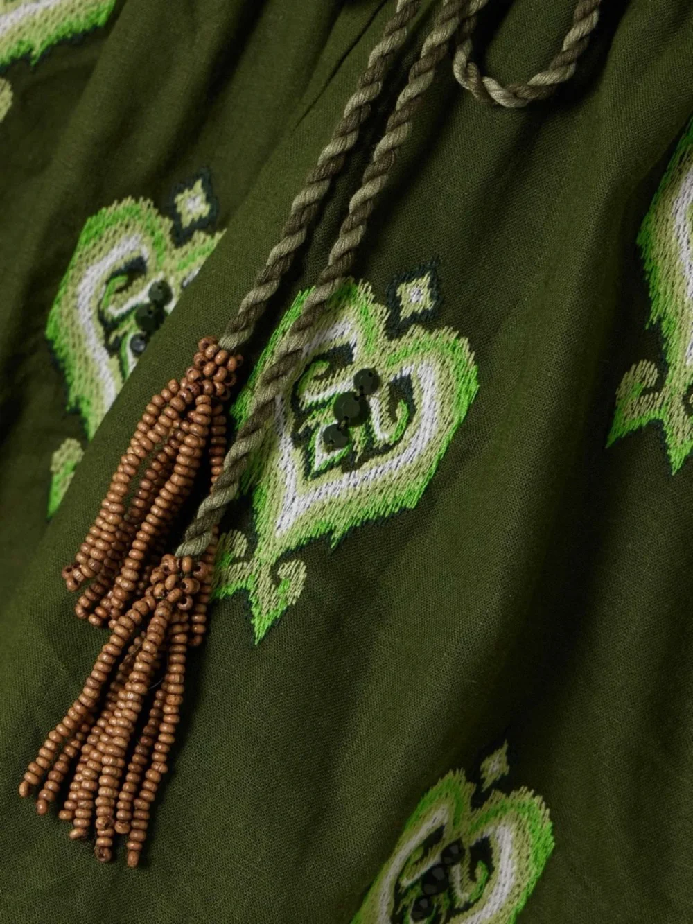 FARM Rio Embroidered Green Heart Tapestry Linen-Blend Shorts Size XXS NWT - Picture 5 of 15